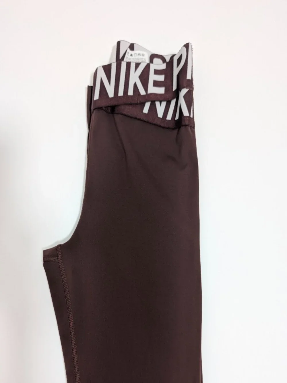 Nike Pro Womens Small Brown Leggings Athletic Branded Waistband Exc Con